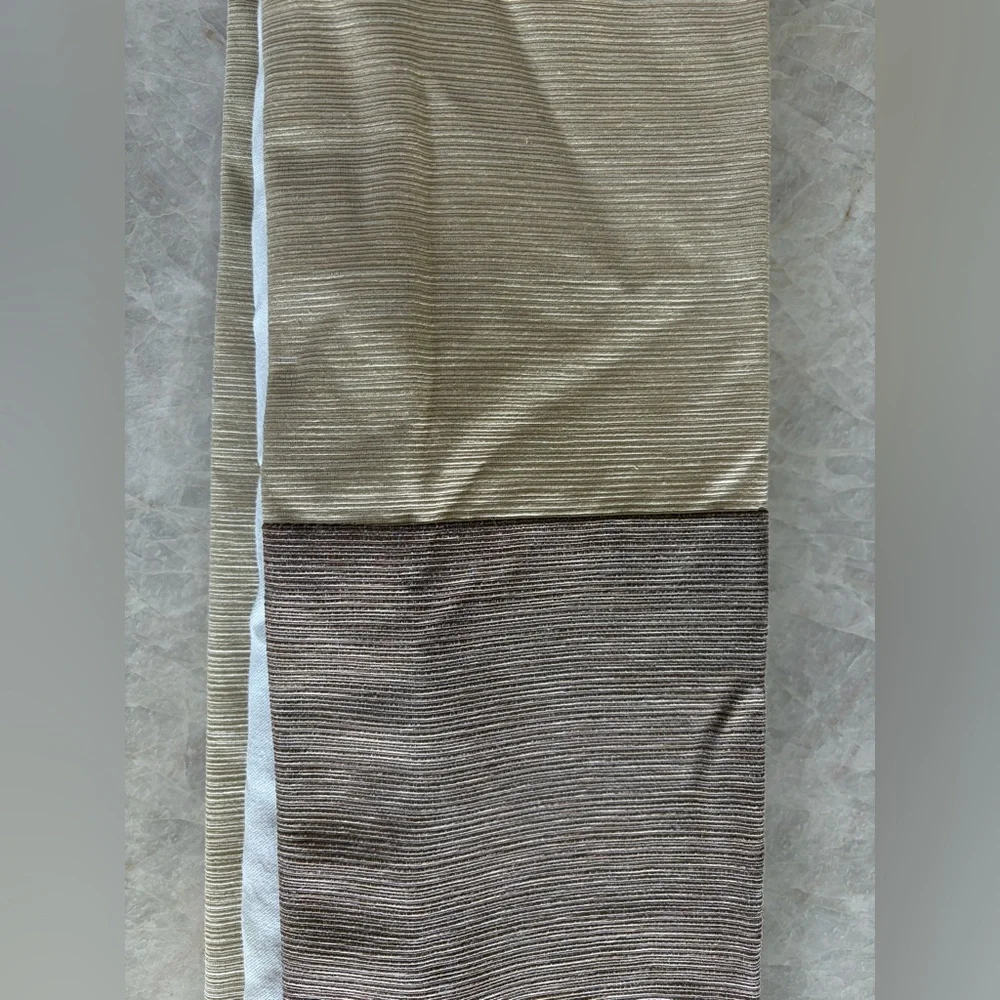 Thomasville Two-Tone Upholstery Fabric Drapes, 98”x18.5”, SET OF 2, LIKE NEW